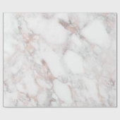 バラ金ゴールド&ホワイトフェイクマーブルストーン ラッピングペーパー (フラット)