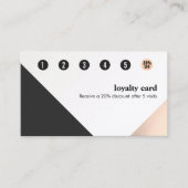 バラ金ゴールド、ホワイトブラック、ジオメトリック6パンチロイヤリティ ロイヤリティカード (正面)