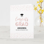 バラ金ゴールド&ホワイト紙吹雪卒業生 カード (黄色い花)