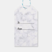 バラ金ゴールド&マーブルスノーフレーククリスマスパターン ギフトタグ (裏面)