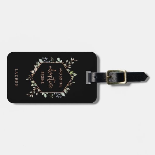 バラ金ゴールド|冒険が始まる引用文 ラゲッジタグ (正面横)