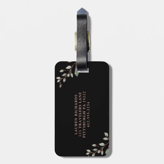 バラ金ゴールド|冒険が始まる引用文 ラゲッジタグ (裏面縦)