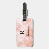 バラ金ゴールド《写真》ぼけ味モノグラム名イニシャルチガーリーック ラゲッジタグ (正面縦)