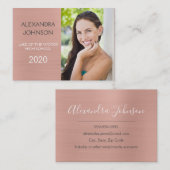 バラ金ゴールド – 卒業写真の学生カー連絡ド コーリングカード (正面/裏面)