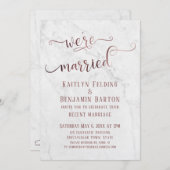 バラ金ゴールド「我々は」結婚したタイポグラフィ(大理石付き) 招待状 (正面/裏面)