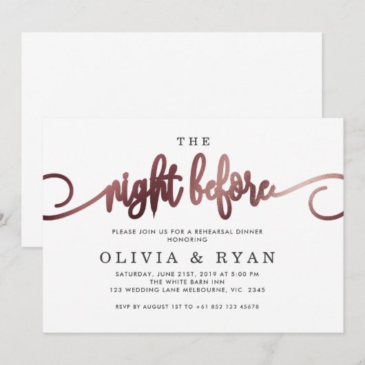 バラ金ゴールド 招待状 (正面/裏面)