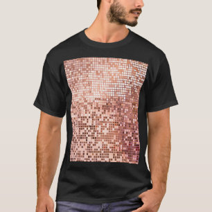 バラ金ゴールド:正方形モザイクタイル。 Tシャツ