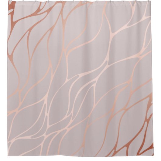 バラ金ゴールド，波，美フェミニンしい，シックエレガント，私 シャワーカーテン (正面)