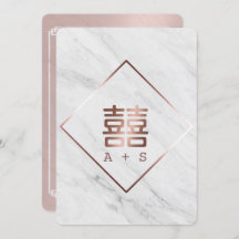 バラ金ゴールド&白大理石中国の結婚ズ