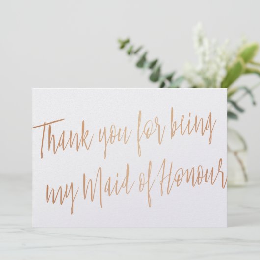バラ金ゴールド「私のメイド・オブ・オーナー(花嫁付き添い人)ありがとう」 サンキューカード (スタンド正面)