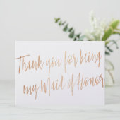 バラ金ゴールド「私のメイド・オブ・オーナー(花嫁付き添い人)ありがとう」 サンキューカード (スタンド正面)