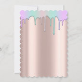 バラ金ゴールド、虹の色の星ベビーシャワー 招待状 (裏面)