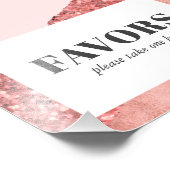 バラ金ゴールド、赤面およびシークインブライダルシャワーの好意 フォトプリント            (角)