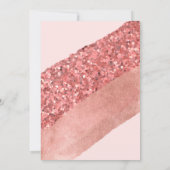 バラ金ゴールド、赤面およびシークインブライダルシャワー 招待状 (裏面)