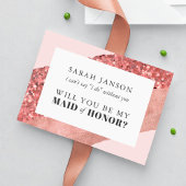 バラ金ゴールド、赤面およびシークインメイド・オブ・オーナー(花嫁付き添い人) 招待状