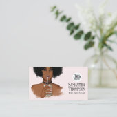 バラ金ゴールド&赤面アフリカンアメリカンマニキュアサロン 名刺 (スタンド正面)