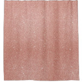 バラ金ゴールド-赤面ピンクグリッターとスパークル シャワーカーテン (正面)
