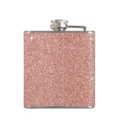 バラ金ゴールド-赤面ピンクグリッターとスパークル フラスク (裏面)