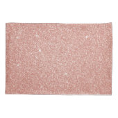 バラ金ゴールド-赤面ピンクグリッターとスパークル 枕カバー (裏面)