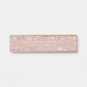 バラ金ゴールド-赤面ピンクグリッタースパルクルシモダンック サインプレート (正面)