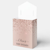 バラ金ゴールド-赤面ピンクグリッターベビーシャワー フェイバーボックス (オープン)