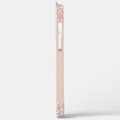 バラ金ゴールド-赤面ピンクグリッターメタルモノグラム名 Case-Mate iPhoneケース (裏面 / 左)