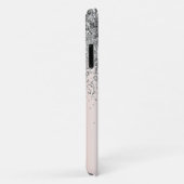 バラ金ゴールド-赤面ピンクシルバーグリッターモノグラム Case-Mate iPhoneケース (裏面/右)