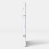 バラ金ゴールド&赤面ピンクマーブルパステルパーソナライズされた iPhoneケース (右側面)