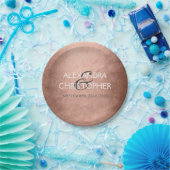 バラ金ゴールド-赤面ピンクモダンフォイル結婚ズ ペーパープレート (パーティー)