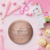 バラ金ゴールド-赤面ピンクモダンフォイル結婚ズ ペーパープレート (パーティー)