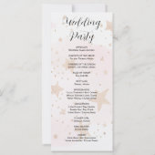 バラ金ゴールド、赤面&オフホワイトスターズ結婚式 プログラム (裏面)