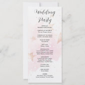 バラ金ゴールド、赤面&オフホワイトスターズ結婚式 プログラム (裏面)