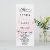 バラ金ゴールド、赤面&オフホワイトスターズ結婚式 プログラム (スタンド正面)