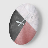 バラ金ゴールド、黒板、大理石 ラージ壁時計 (傾斜)