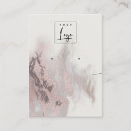 バラ金ゴールドAgateネックレスイヤリングロゴディスプレイ 名刺