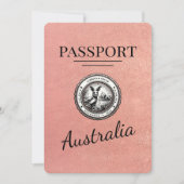 バラ金ゴールドAustralia Passport保存日 セーブザデート (正面)