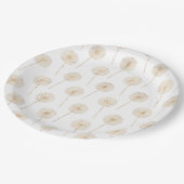 バラ金ゴールドdandelion wish白い背景 ペーパープレート (アングル)