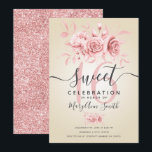 バラ金ゴールドFabフローラグリッター16th誕生日クリーム  招待状<br><div class="desc">第エレガント16回誕生日バラ金ゴールドフローラとクリーム招待テンプレートグリッター</div>