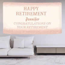 バラ金ゴールドHappy Retirement Banner for Women