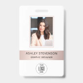 バラ金ゴールドIDカード金属従業員の写真 バッジ (表面)