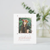 バラ金ゴールドin the stars写真卒業はがき インビテーションポストカード (スタンド正面)