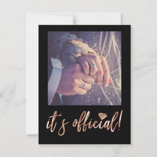 バラ金ゴールドIt's Official 結婚 Photo Announcement 招待状 (正面)