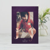 バラ金ゴールドJOYフレームホリデークリスマスフォトカード シーズンカード (スタンド正面)