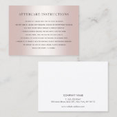 バラ金ゴールドLash Extensionsアフターケアの手順 名刺 (正面/裏面)