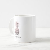 バラ金ゴールドPineapple個人用Mug コーヒーマグカップ (正面左)