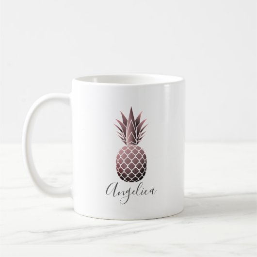 バラ金ゴールドPineapple個人用Mug コーヒーマグカップ (左)