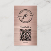 バラ金ゴールドQRコードサークルビジネスロゴ 名刺 (正面)