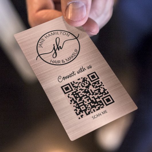 バラ金ゴールドQRコードサークルビジネスロゴ 名刺