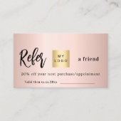 バラ金ゴールドqrコードビジネスロゴ紹介カード 割引カード (正面)