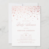 バラ金フェイク箔紙吹雪ベビーシャワー 招待状 (正面)